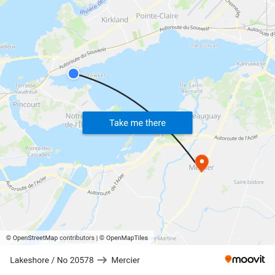 Lakeshore / No 20578 to Mercier map