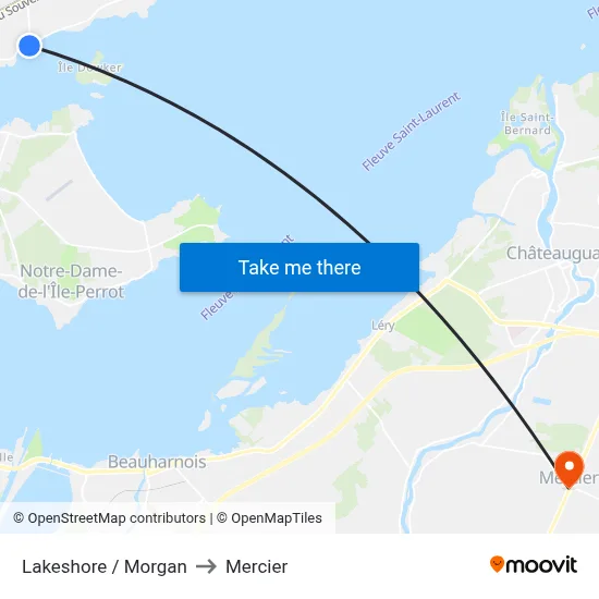 Lakeshore / Morgan to Mercier map