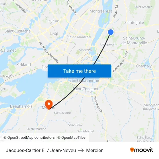 Jacques-Cartier E. / Jean-Neveu to Mercier map
