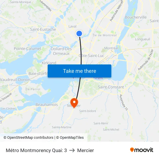 Métro Montmorency Quai: 3 to Mercier map