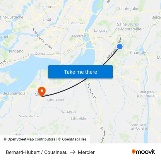 Bernard-Hubert / Cousineau to Mercier map