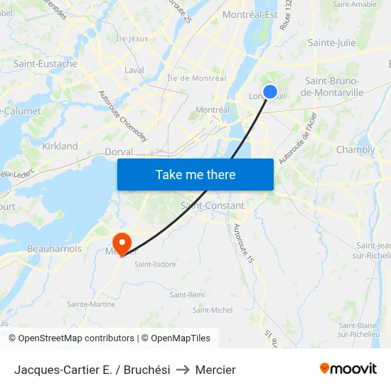 Jacques-Cartier E. / Bruchési to Mercier map