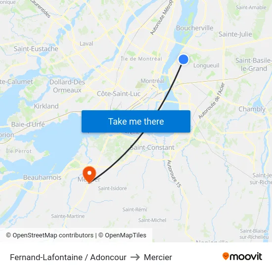 Fernand-Lafontaine / Adoncour to Mercier map