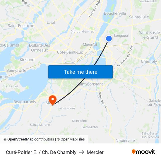 Curé-Poirier E. / Ch. De Chambly to Mercier map