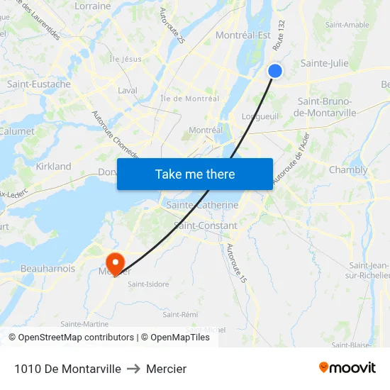 1010 De Montarville to Mercier map