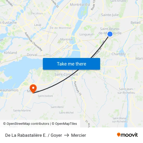 De La Rabastalière E. / Goyer to Mercier map