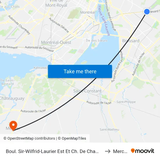 Boul. Sir-Wilfrid-Laurier Est Et Ch. De Chambly() to Mercier map