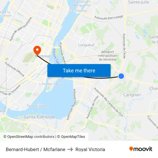 Bernard-Hubert / Mcfarlane to Royal Victoria map