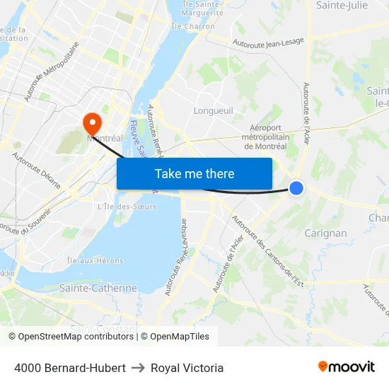 4000 Bernard-Hubert to Royal Victoria map