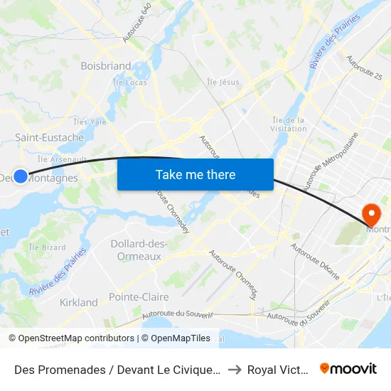 Des Promenades / Devant Le Civique 2501 to Royal Victoria map