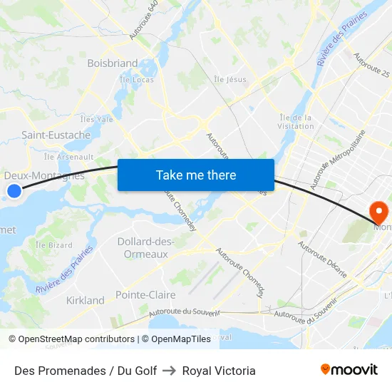 Des Promenades / Du Golf to Royal Victoria map