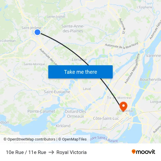10e Rue / 11e Rue to Royal Victoria map