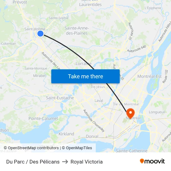 Du Parc / Des Pélicans to Royal Victoria map