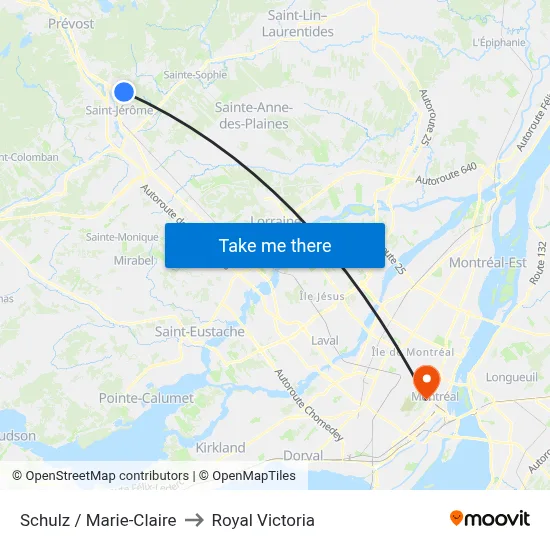 Schulz / Marie-Claire to Royal Victoria map