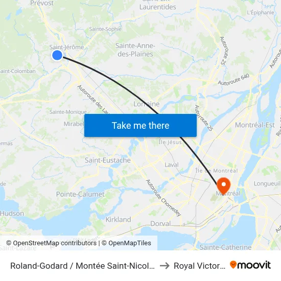 Roland-Godard / Montée Saint-Nicolas to Royal Victoria map