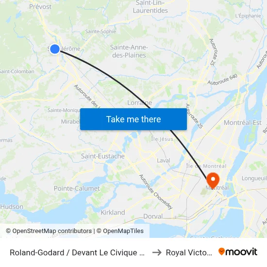Roland-Godard / Devant Le Civique 721 to Royal Victoria map