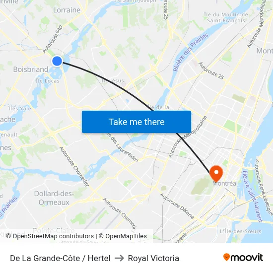 De La Grande-Côte / Hertel to Royal Victoria map
