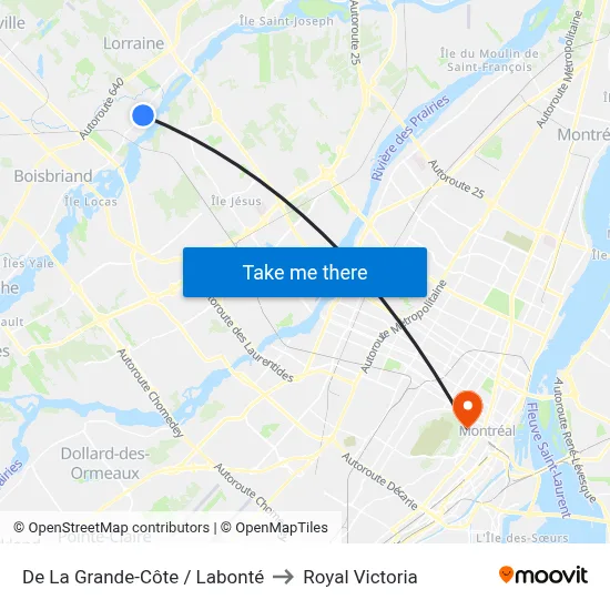 De La Grande-Côte / Labonté to Royal Victoria map