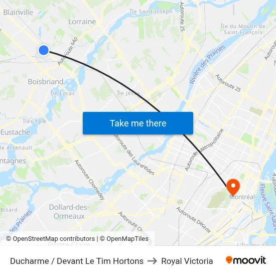 Ducharme / Devant Le Tim Hortons to Royal Victoria map