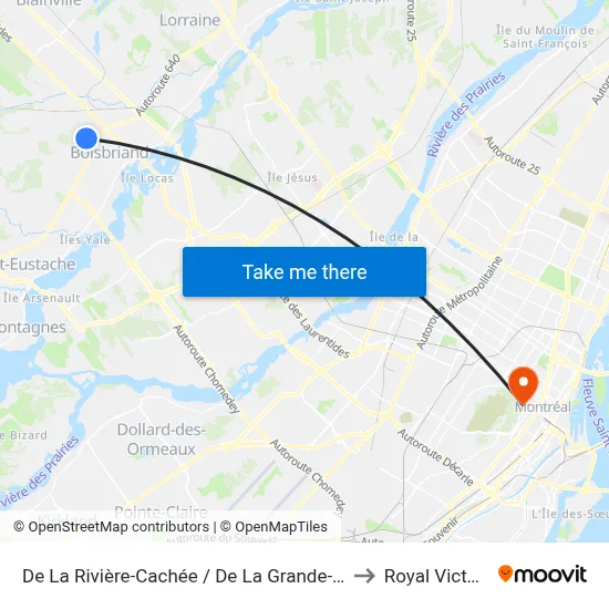 De La Rivière-Cachée / De La Grande-Allée to Royal Victoria map