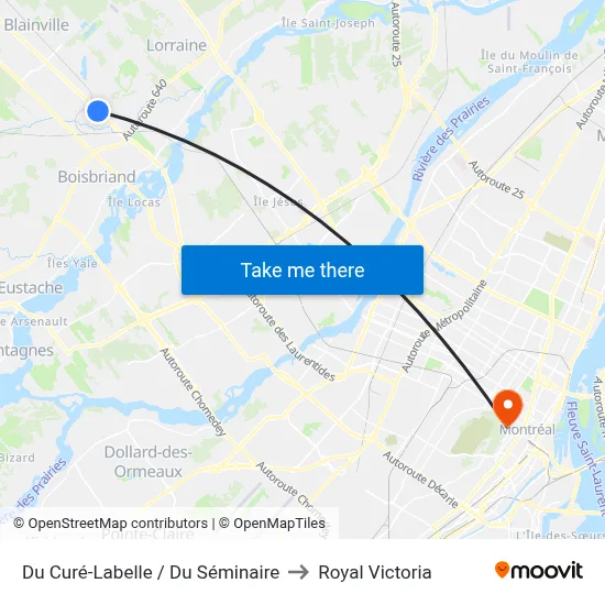 Du Curé-Labelle / Du Séminaire to Royal Victoria map