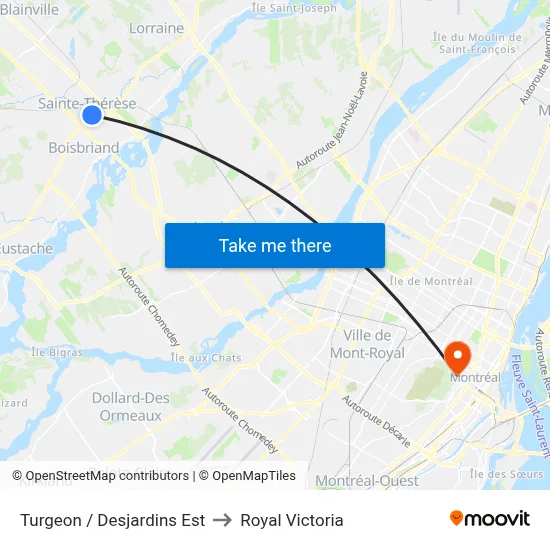 Turgeon / Desjardins Est to Royal Victoria map