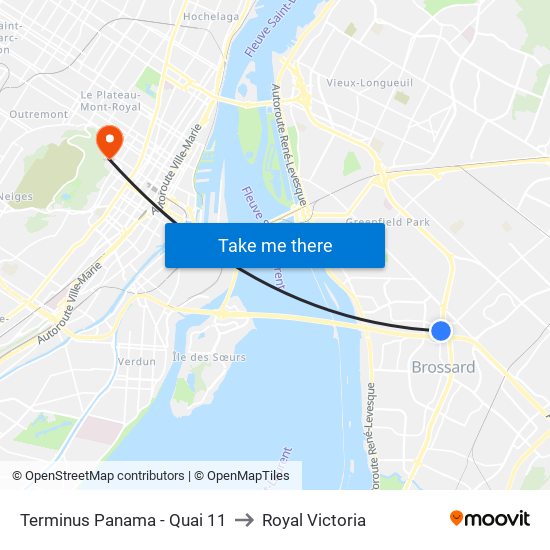 Terminus Panama - Quai 11 to Royal Victoria map