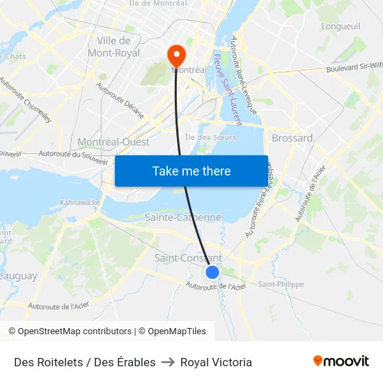 Des Roitelets / Des Érables to Royal Victoria map