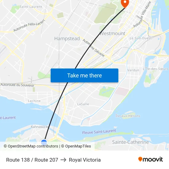 Route 138 / Route 207 to Royal Victoria map