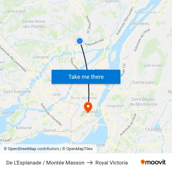 De L'Esplanade / Montée Masson to Royal Victoria map