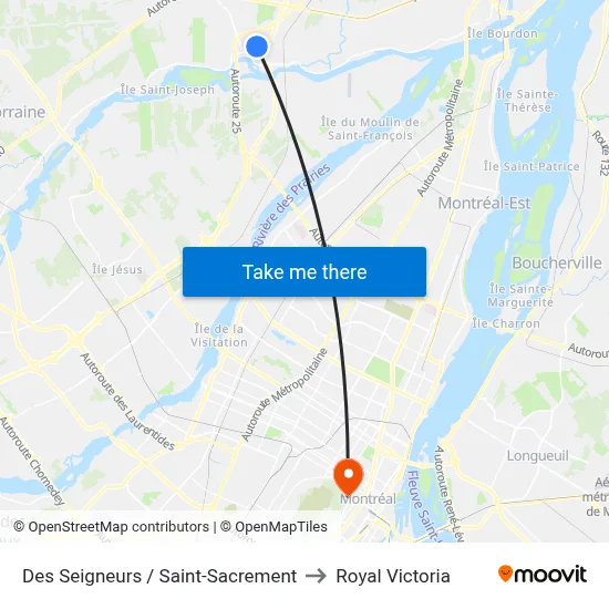 Des Seigneurs / Saint-Sacrement to Royal Victoria map