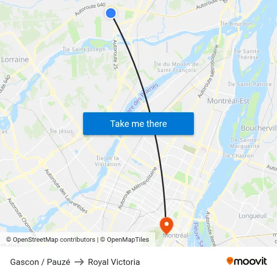 Gascon / Pauzé to Royal Victoria map