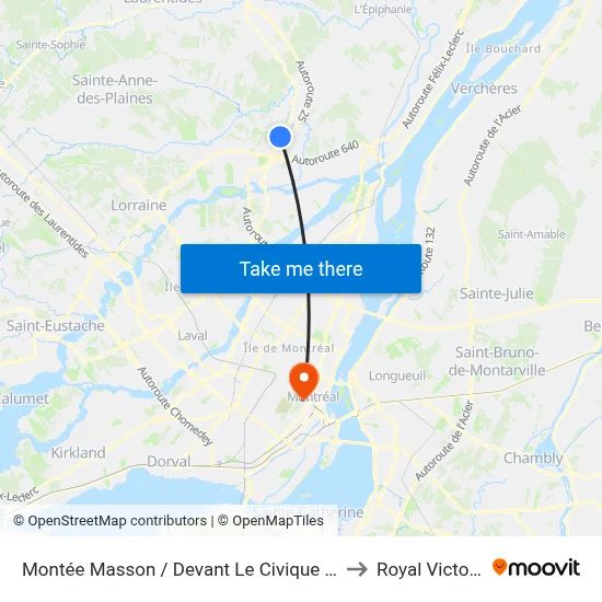 Montée Masson / Devant Le Civique 695 to Royal Victoria map