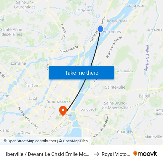 Iberville / Devant Le Chsld Émile Mcduff to Royal Victoria map