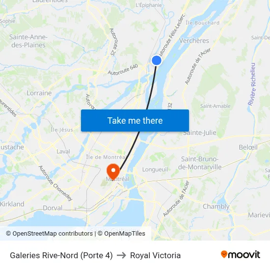 Galeries Rive-Nord (Porte 4) to Royal Victoria map