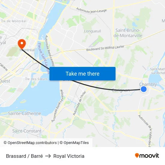 Brassard / Barré to Royal Victoria map