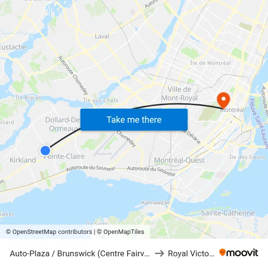 Auto-Plaza / Brunswick (Centre Fairview) to Royal Victoria map