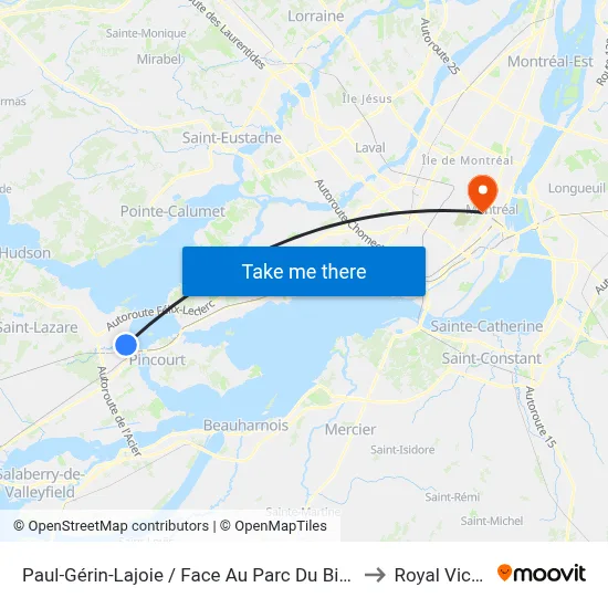 Paul-Gérin-Lajoie / Face Au Parc Du Bicentenaire to Royal Victoria map