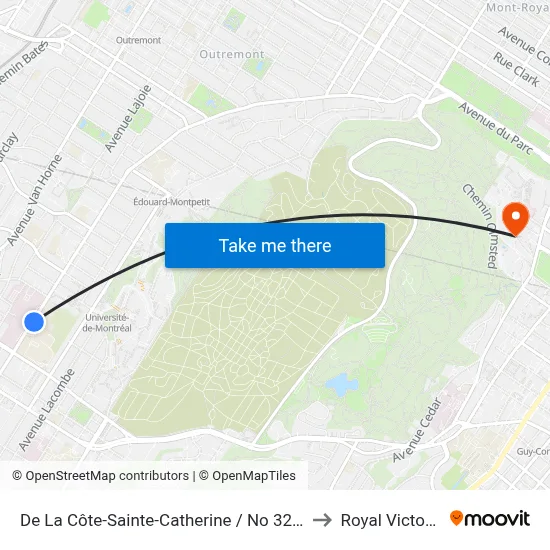 De La Côte-Sainte-Catherine / No 3200 to Royal Victoria map