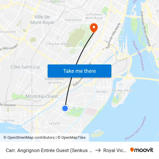 Carr. Angrignon Entrée Ouest (Senkus / No 2350) to Royal Victoria map
