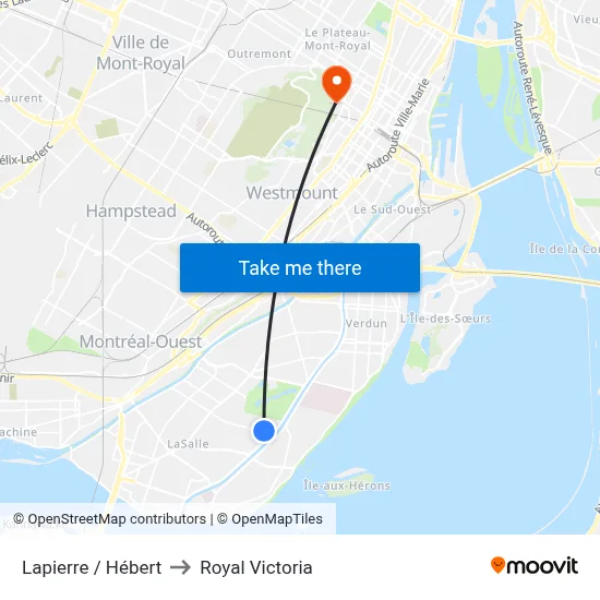 Lapierre / Hébert to Royal Victoria map