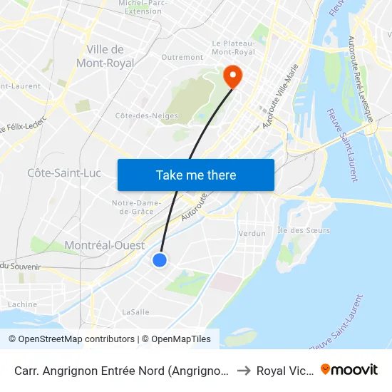 Carr. Angrignon Entrée Nord (Angrignon / No 2500) to Royal Victoria map