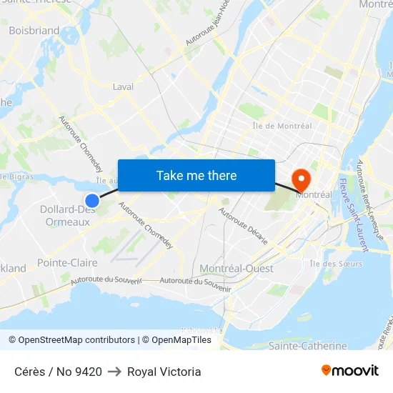 Cérès / No 9420 to Royal Victoria map