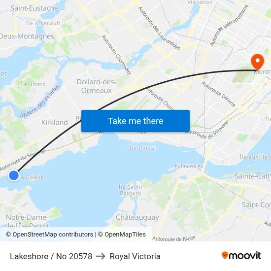 Lakeshore / No 20578 to Royal Victoria map