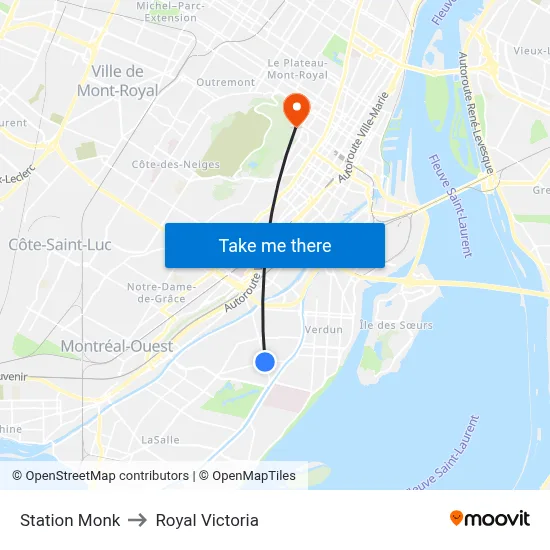 Station Monk to Royal Victoria map