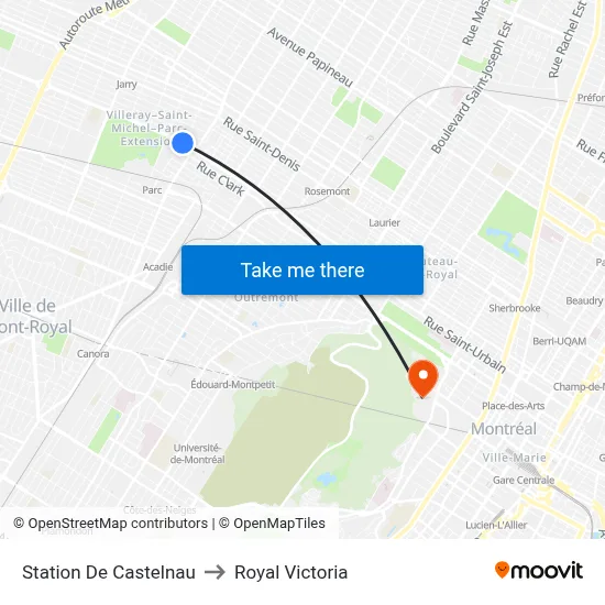 Station De Castelnau to Royal Victoria map