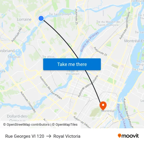 Rue Georges VI 120 to Royal Victoria map