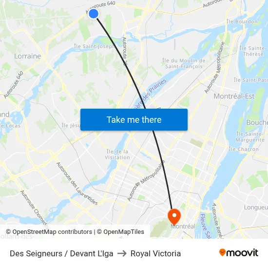 Des Seigneurs / Devant L'Iga to Royal Victoria map
