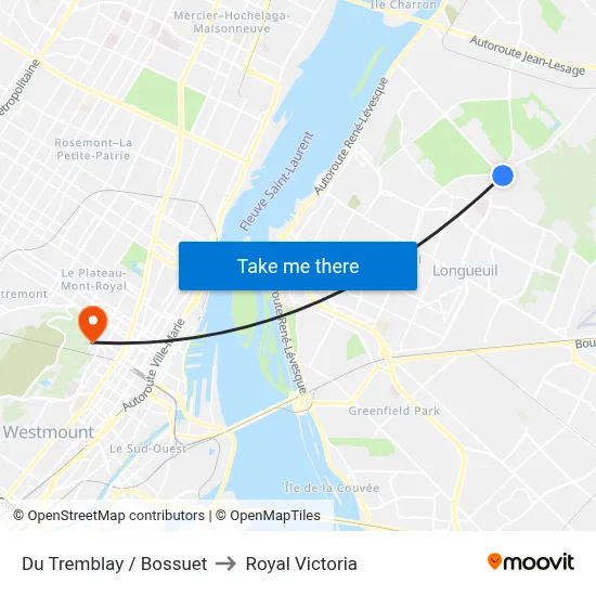 Du Tremblay / Bossuet to Royal Victoria map