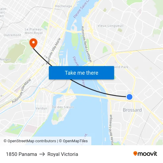 1850 Panama to Royal Victoria map